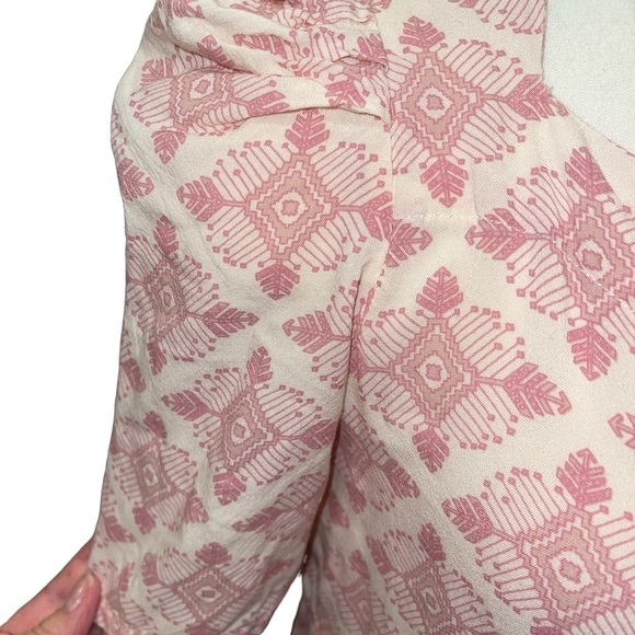 Radoss Women's Dress Size L Pink & Cream 50's Inspired Short Sleeve Knee Length - Picture 4 of 8